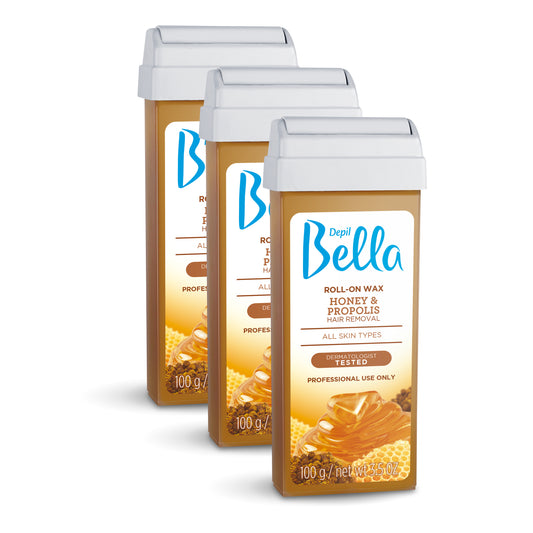 Depil Bella Roll-On Miel con Propóleo Cartuchos de Cera 3.52Oz (Oferta 3 Unidades) - Depilcompany