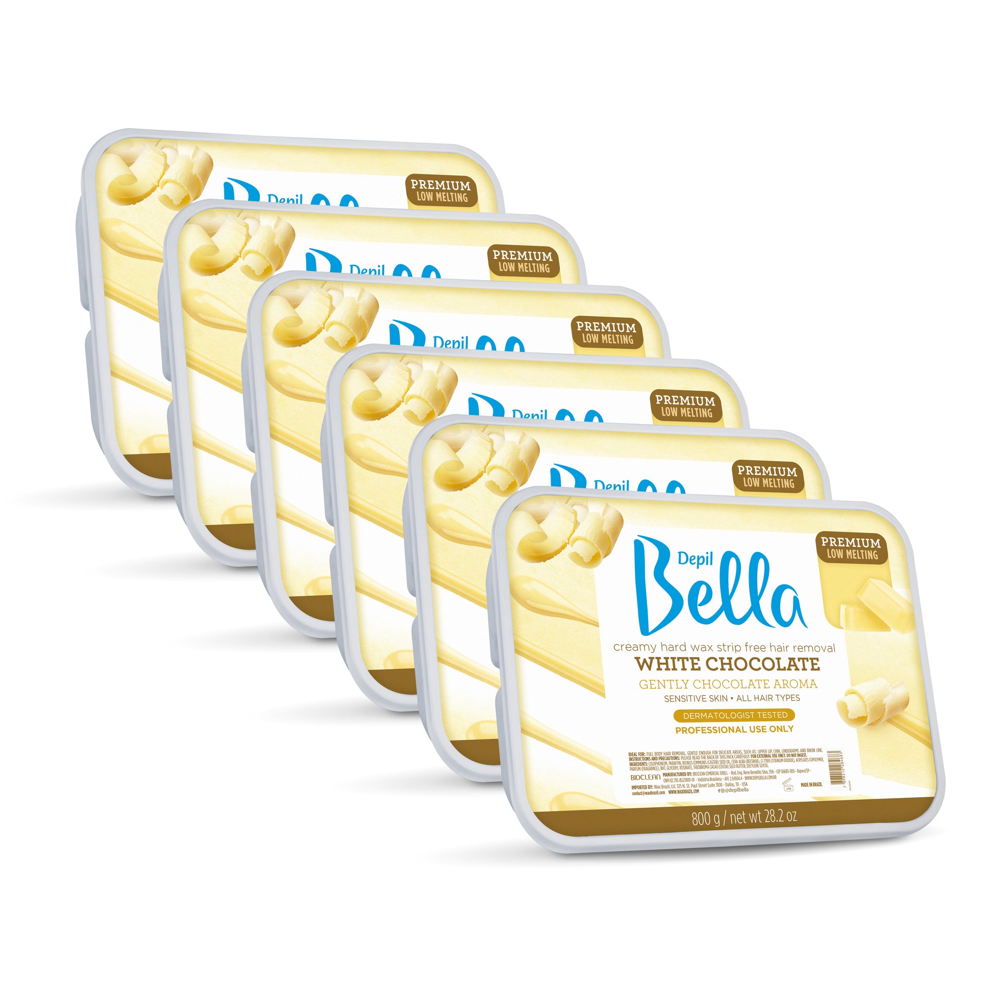 Depil Bella Hard Wax White Chocolate 28.2 Oz (6 Units Offer) - Depilcompany
