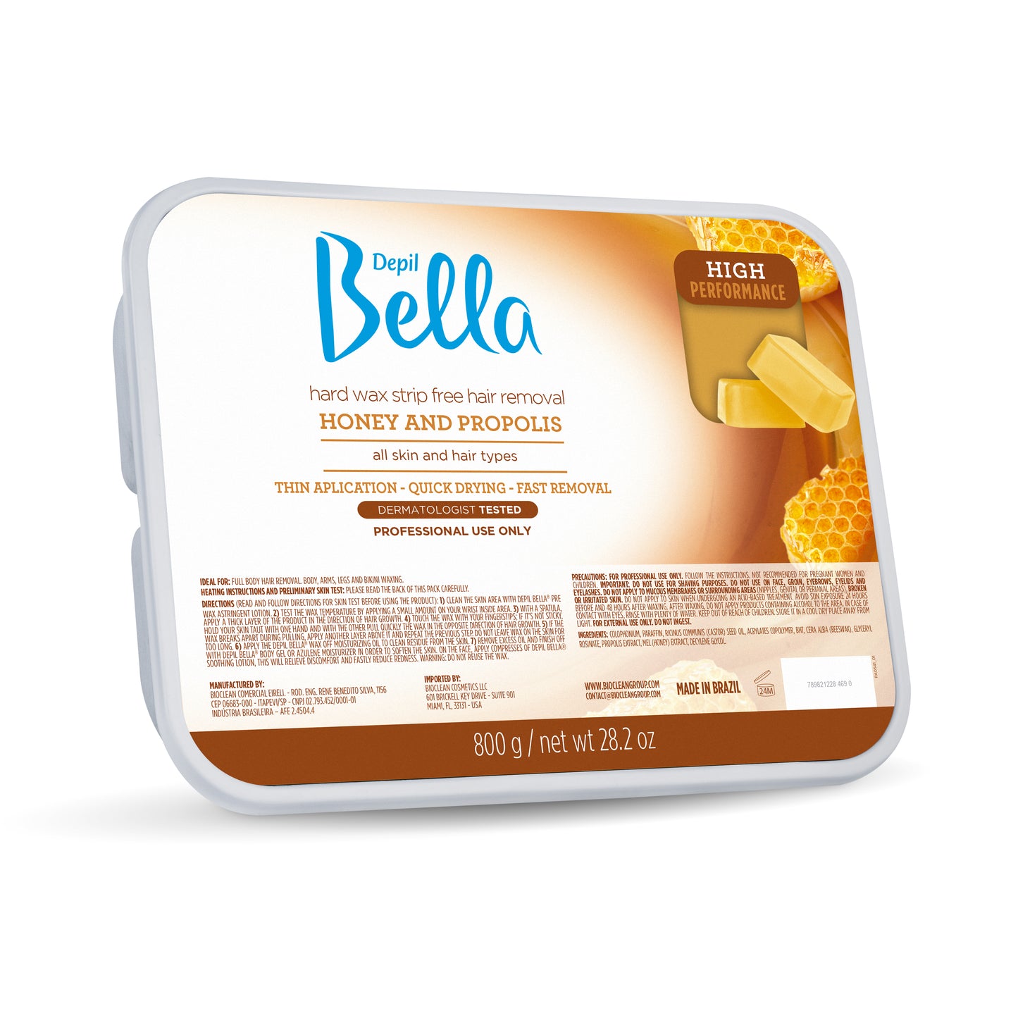 Depil Bella Alto Rendimiento Cera Dura Miel con Propóleo 28.2 Oz - Depilcompany