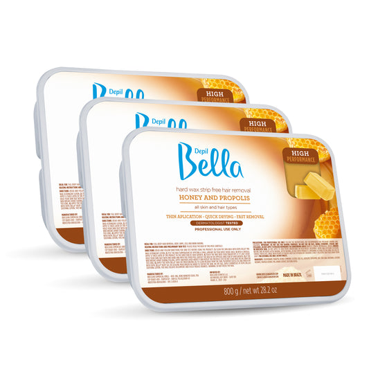 Depil Bella Alto Rendimiento Cera Dura Miel con Propóleo 28.2 Oz (Oferta 3 Unidades) - Depilcompany