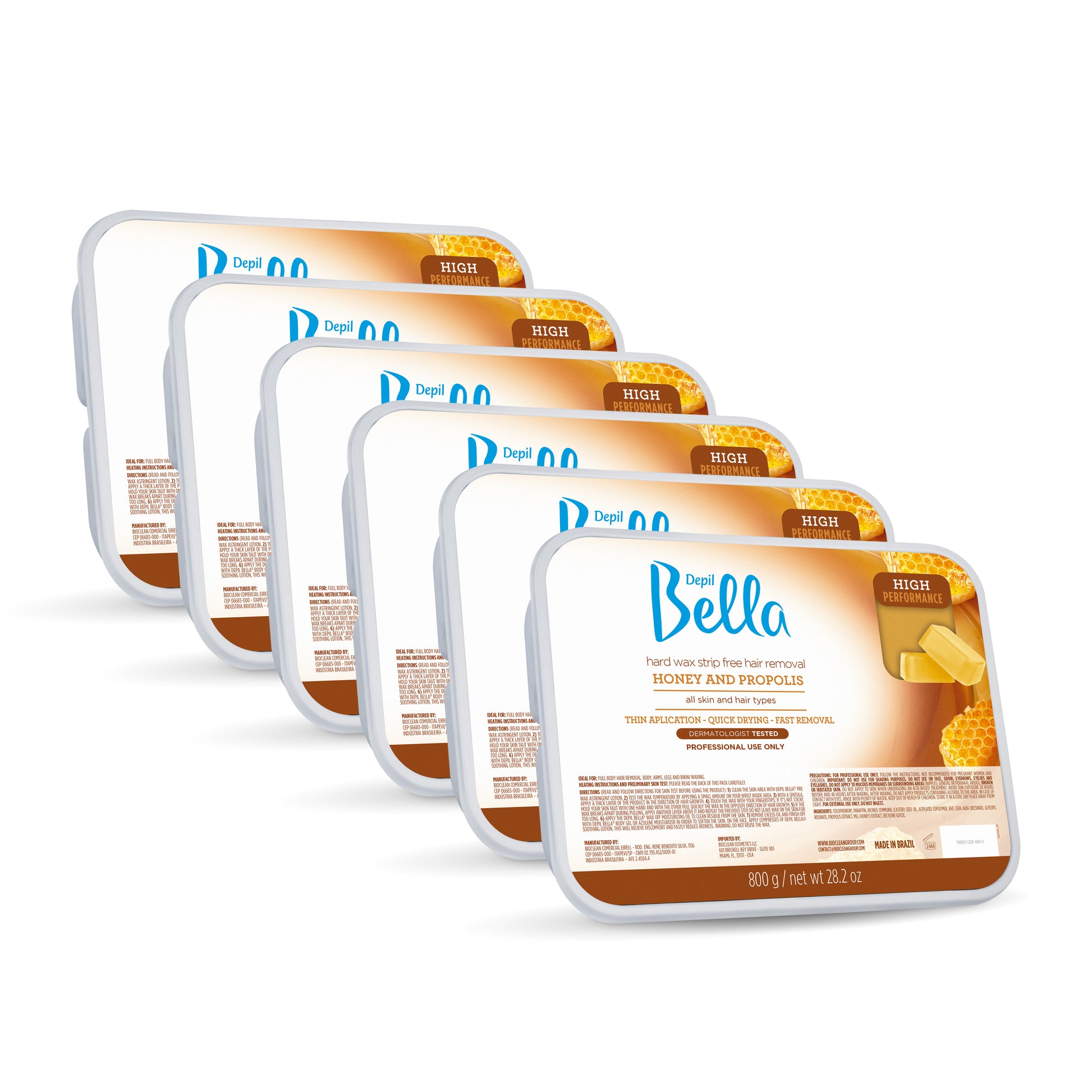 Depil Bella High Performance Hard wax Honey with propolis 28.2 Oz (6 Units Offer) - Depilcompany