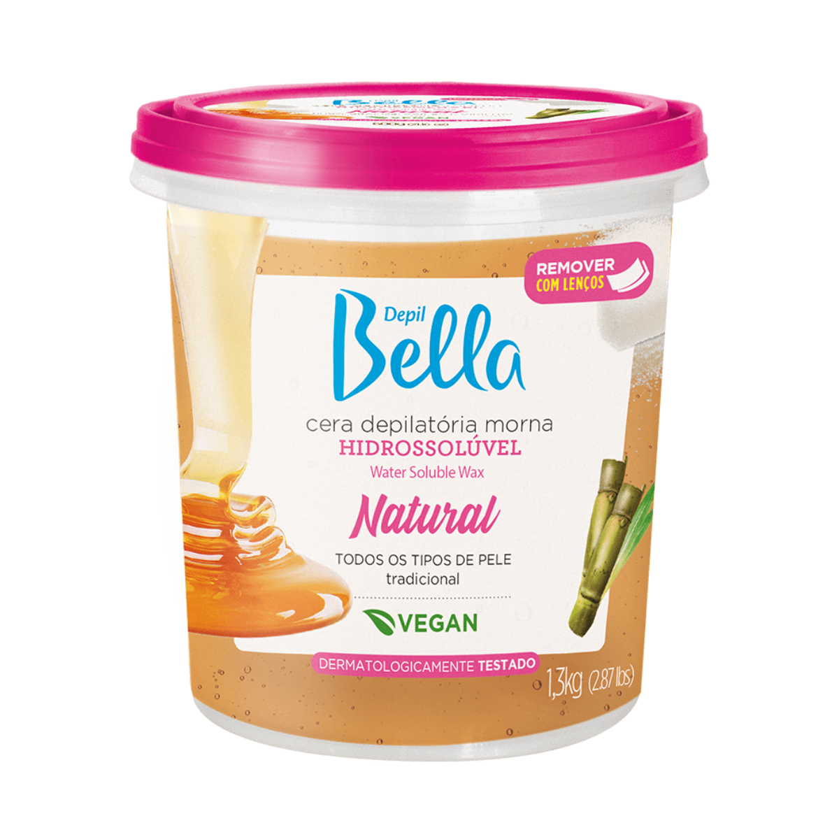 Depil Bella Full Body Sugar Wax Natural, Hair Remover 1300g (4 Units Offer) - depilcompany