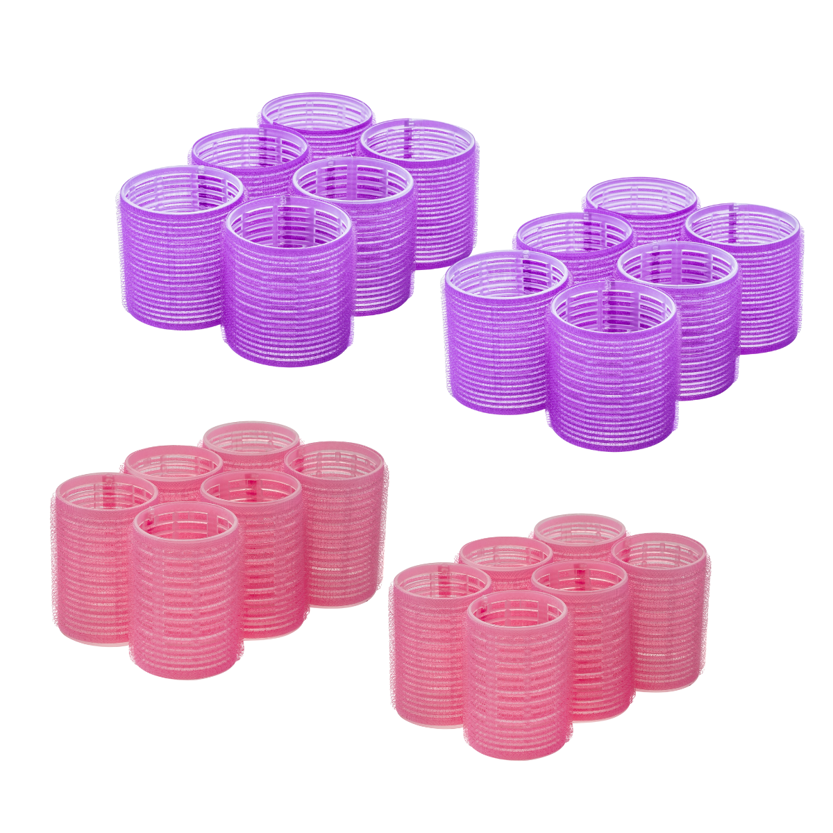 Dompel Hair Rollers 24 Pack - Rodillos de autoagarre para el cabello - Set de rizadores de cabello de salón para cabello largo, mediano y corto - Big Hair Rollers para peinar y volumen adicional 2 tamaños (12 grandes - 12 jumbo) - Depilcompany