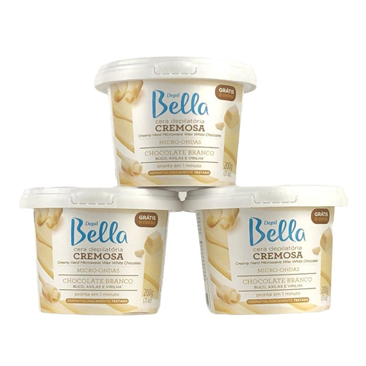 Depil Bella Creamy Hard Microwave Wax White Chocolate 200 gr (3 Units Offer)) - Depilcompany