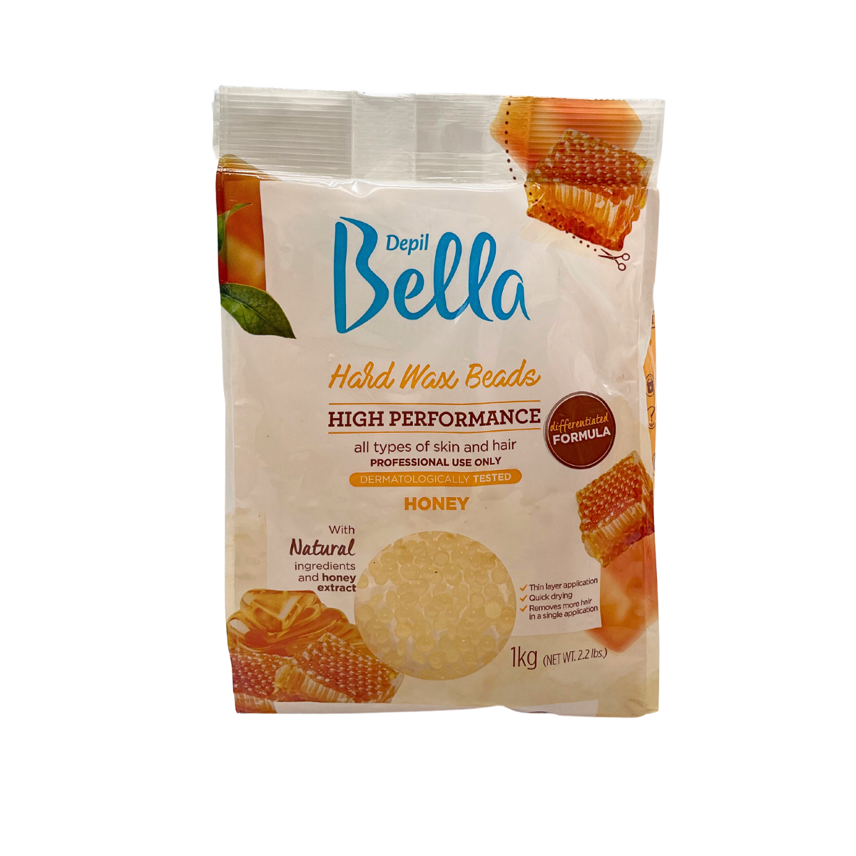 Depil Bella Hard Wax Beads Honey - Professional Hair Removal, 2.2 lbs