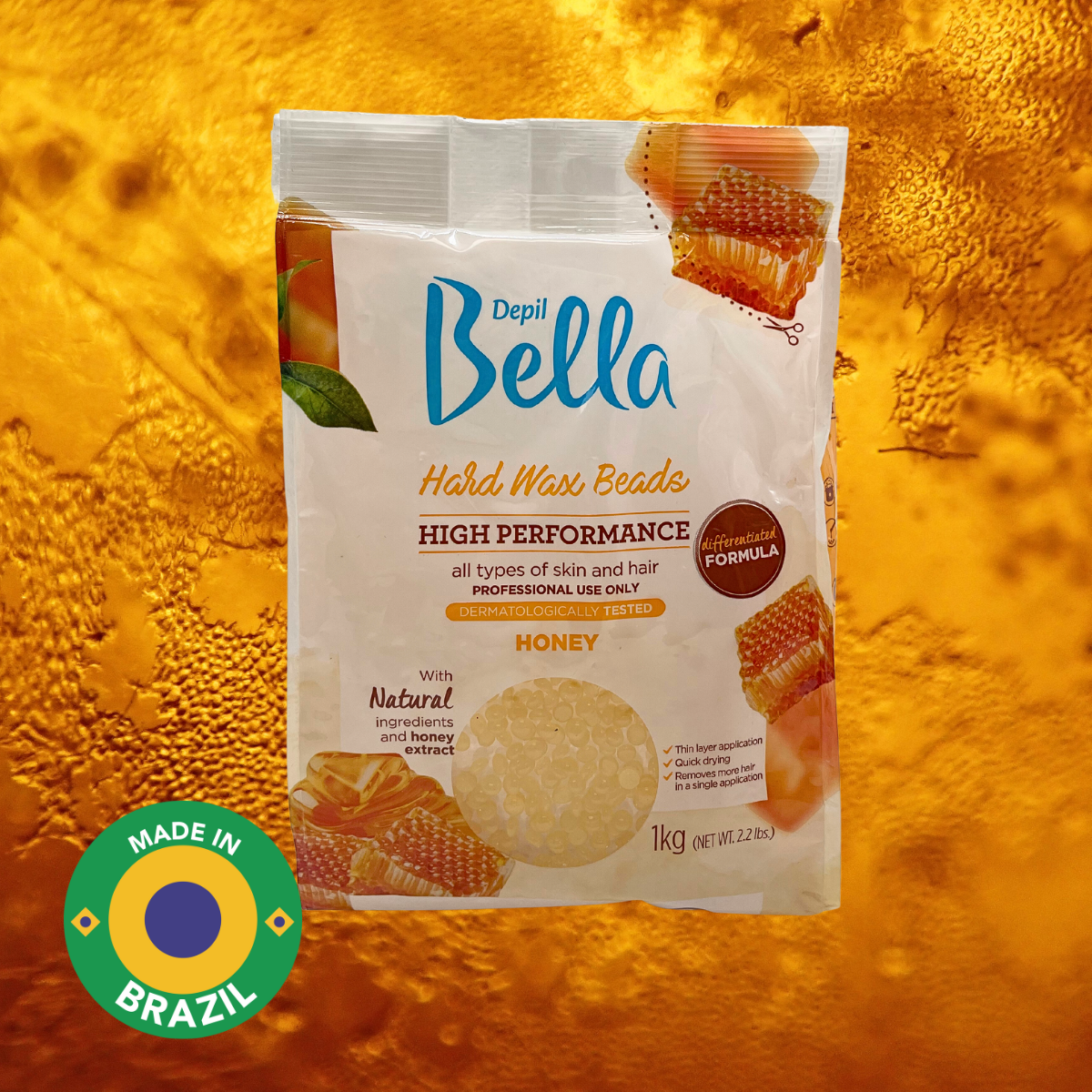 Depil Bella Perlas de Cera Dura Miel - Depilación Profesional, 2.2 lbs (Oferta 10 Unidades) - Comprar cosmética profesional dedicada a la depilación